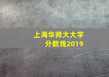 上海华师大大学 分数线2019